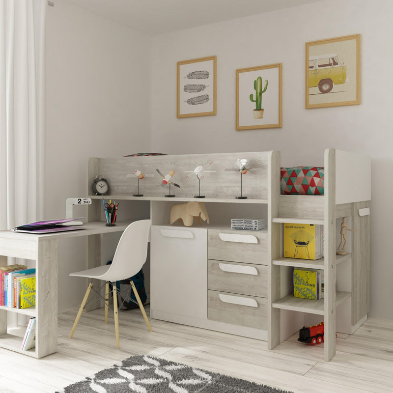 Harriet Bee Ryland European Single Mid Sleeper Bed with Chest of